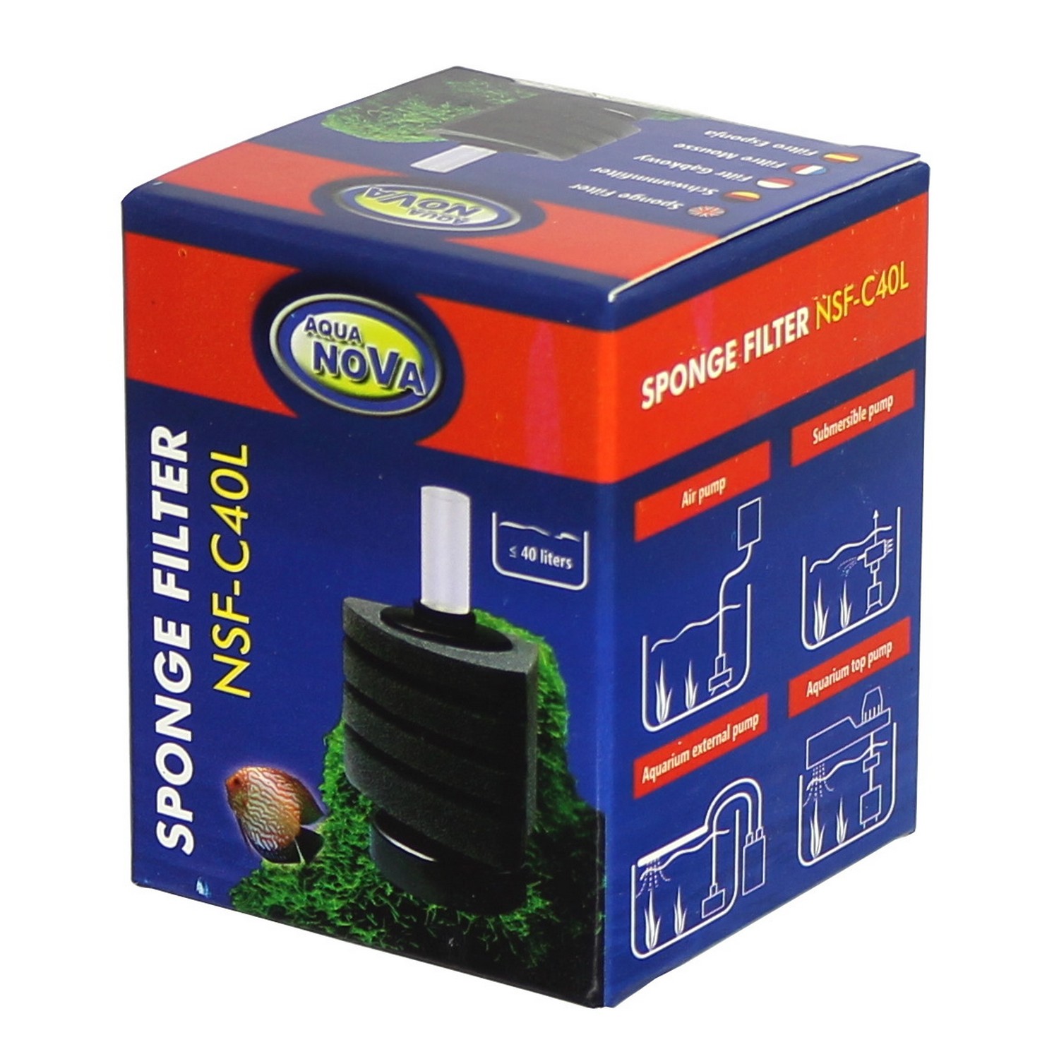 Аерліфтний фільтр Aqua Nova до 40л (NSF-C40L)