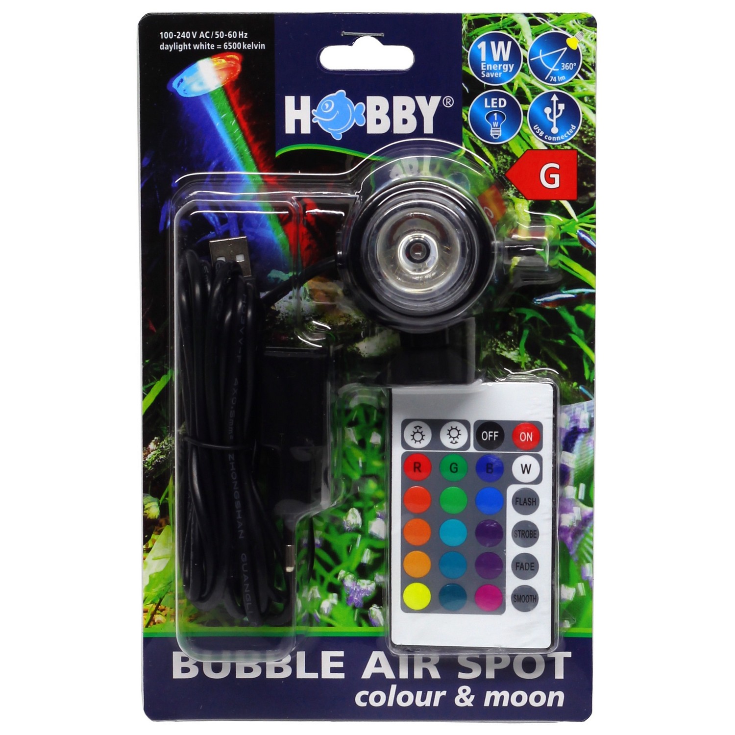 Розпилювач з LED освітленням Hobby Bubble Air Spot colour & moon (00677)