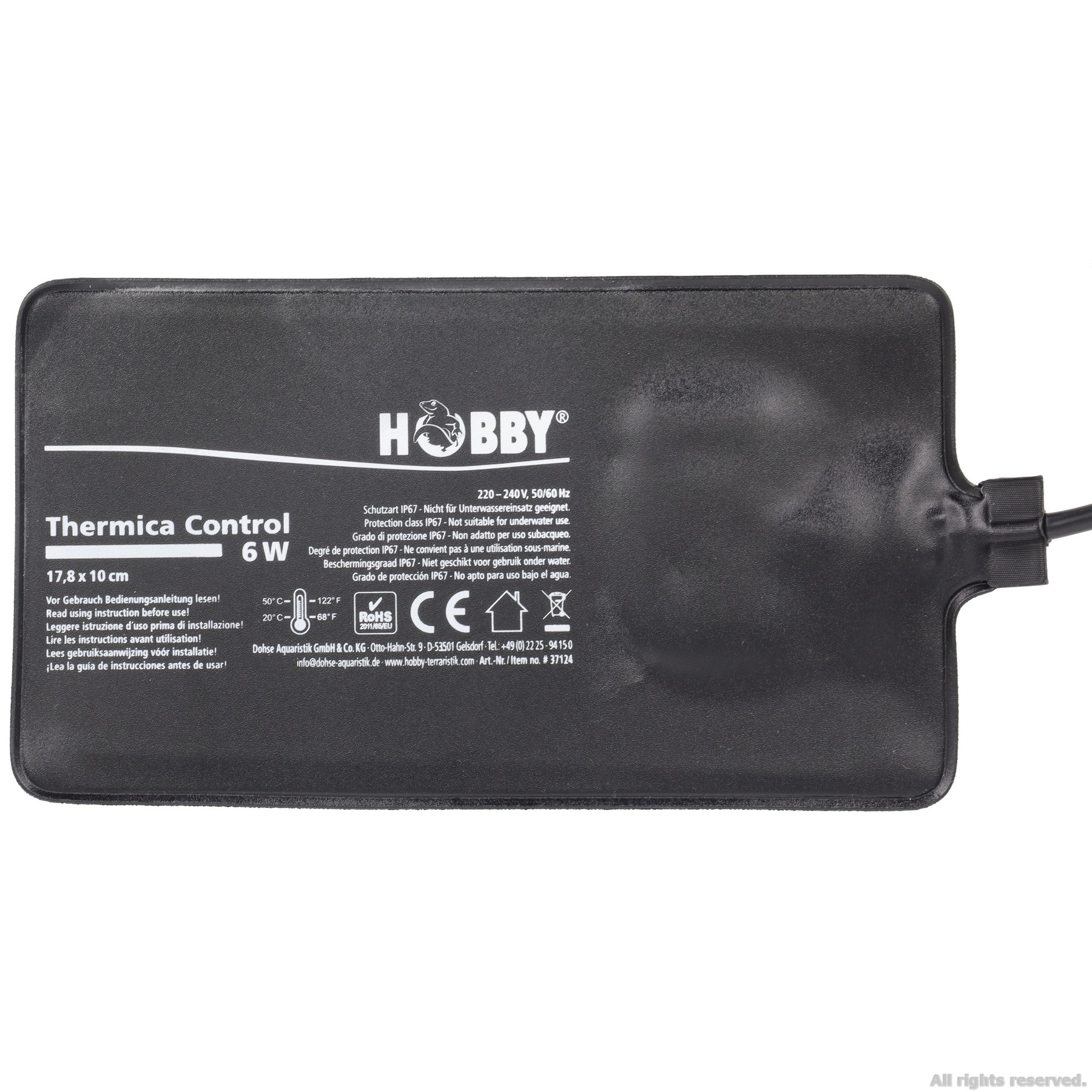 Нагрівальний мат водонепроникний з контролером Hobby Thermica Control 6 Ват IP67 17,8x10см (37124)