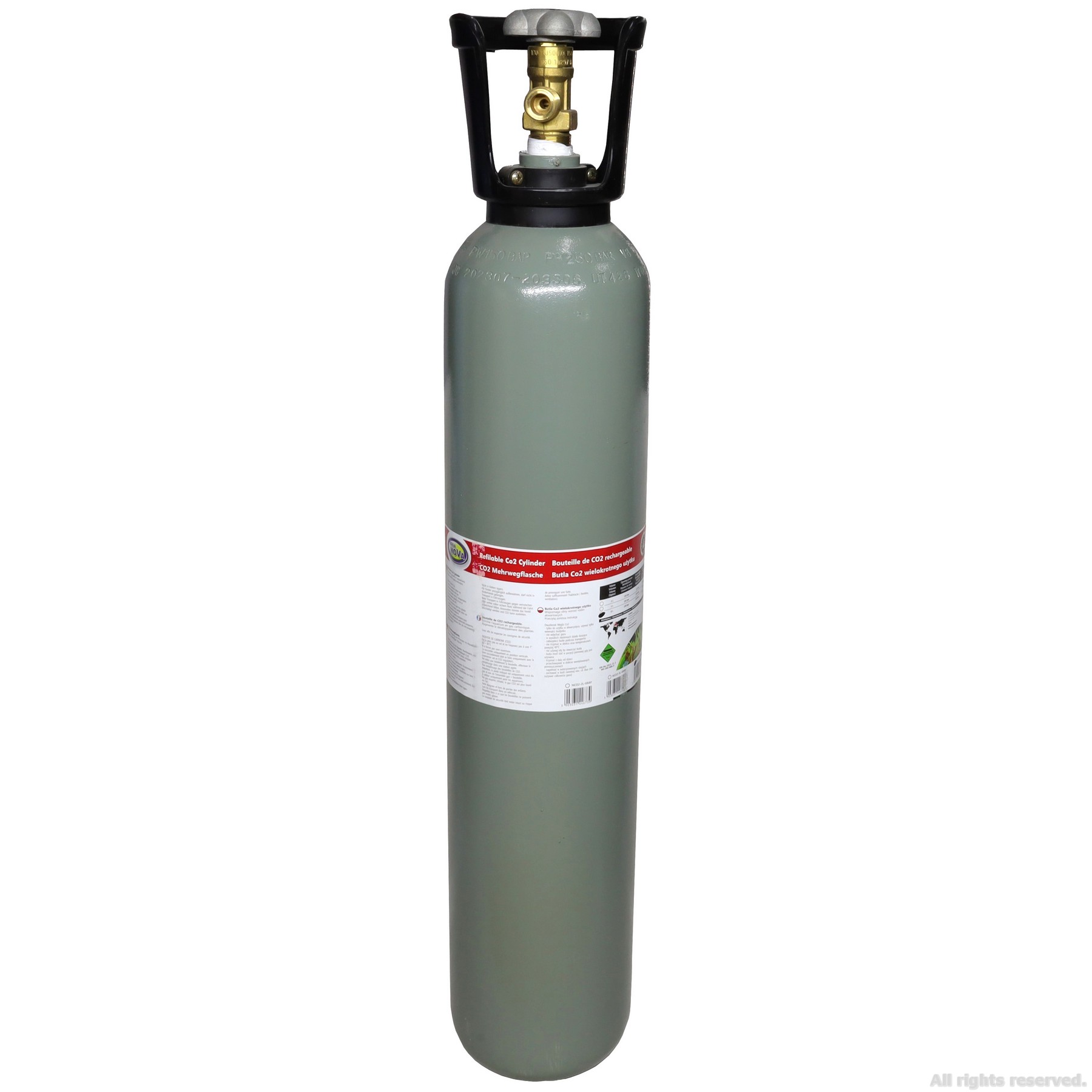 Балон CO2 з плоским дном Aqua Nova , метал, 8л. (NCO2-8L-GRAY)