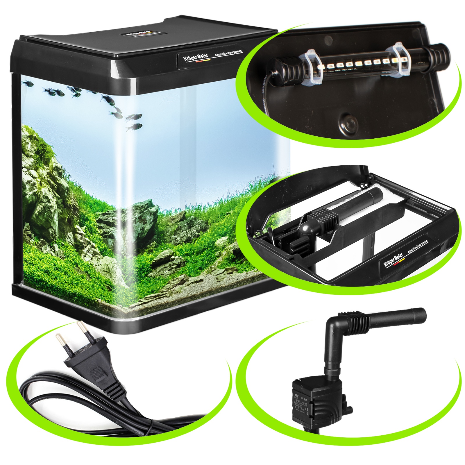 Акваріум Kruger Meier Como Aquarium 16л чорний 32x22x32,5см (R320B)