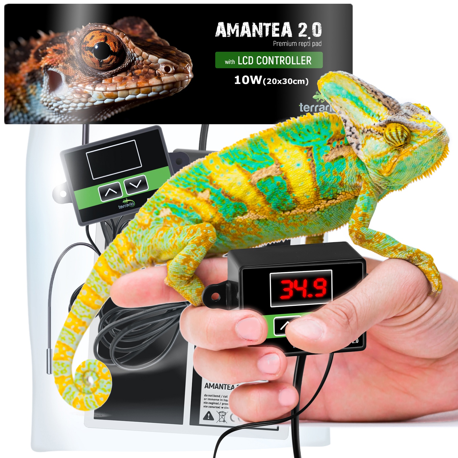 Нагрівальний мат з термостатом Terrario Amantea 2.0 10W 30x20см