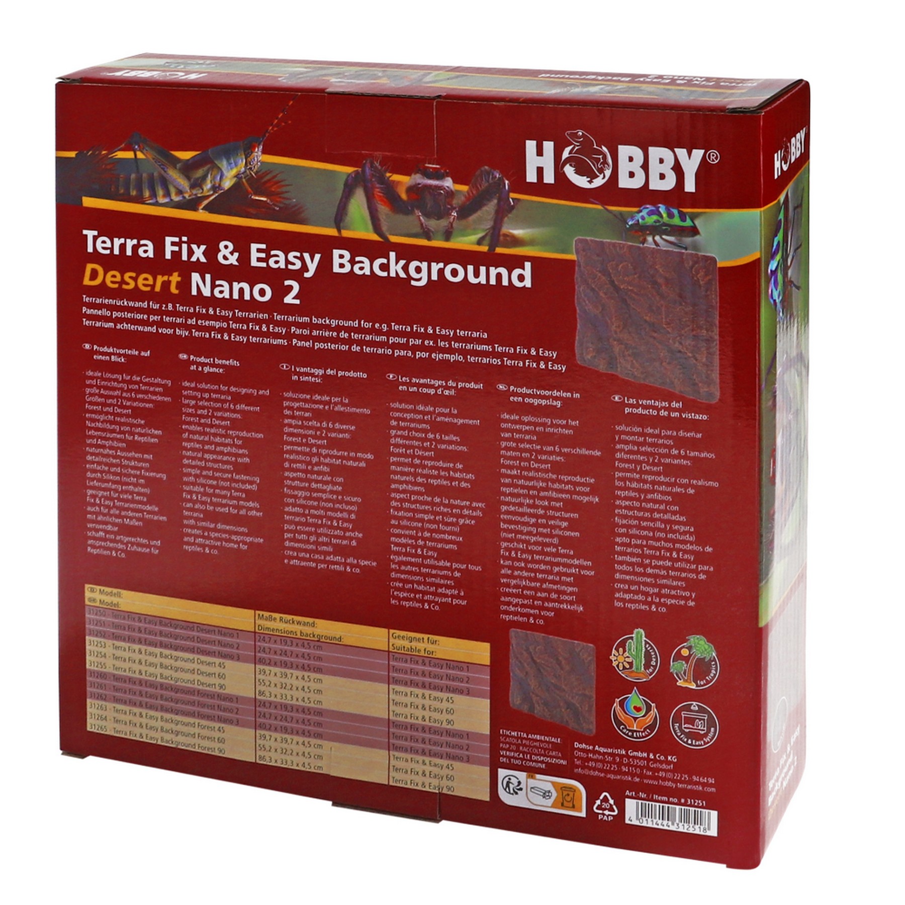 Фон для тераріуму 3D Hobby Terra Fix & Easy Background Dessert Nano 2 24,7x24,7x4,5см (31251)