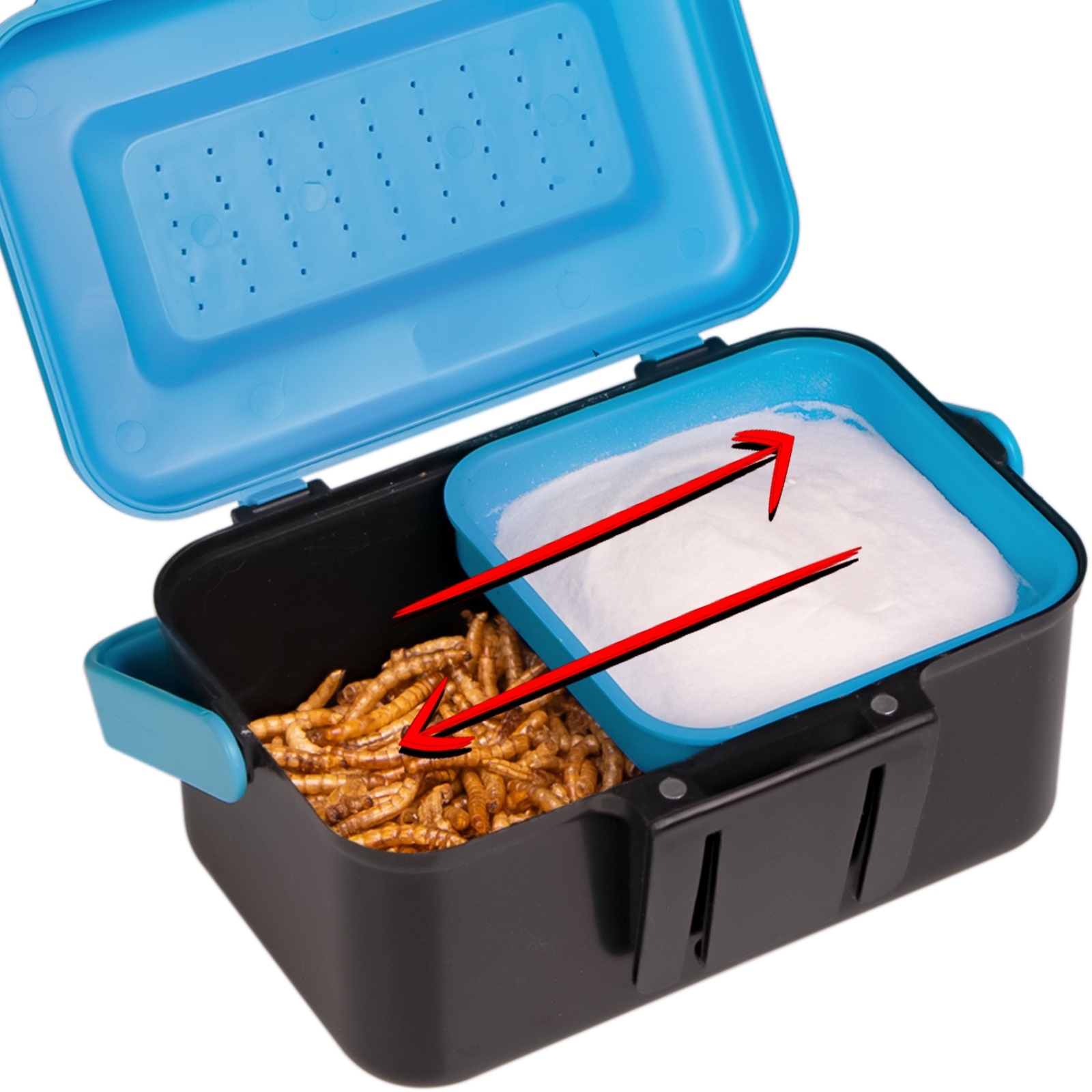 Подвійний контейнер для живого корму Terrario Live Food Box 13x9x7см