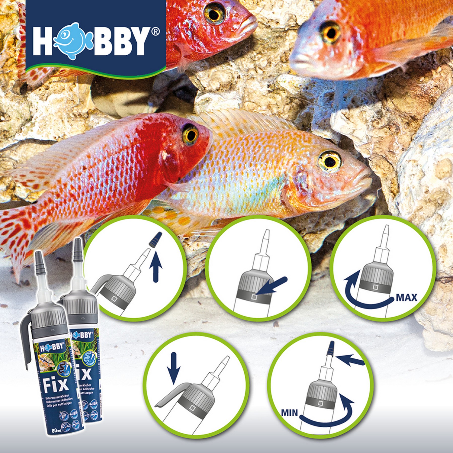 Клей, герметик акваріумний чорний Hobby Fix Underwater Adhesive black 75мл (11967)