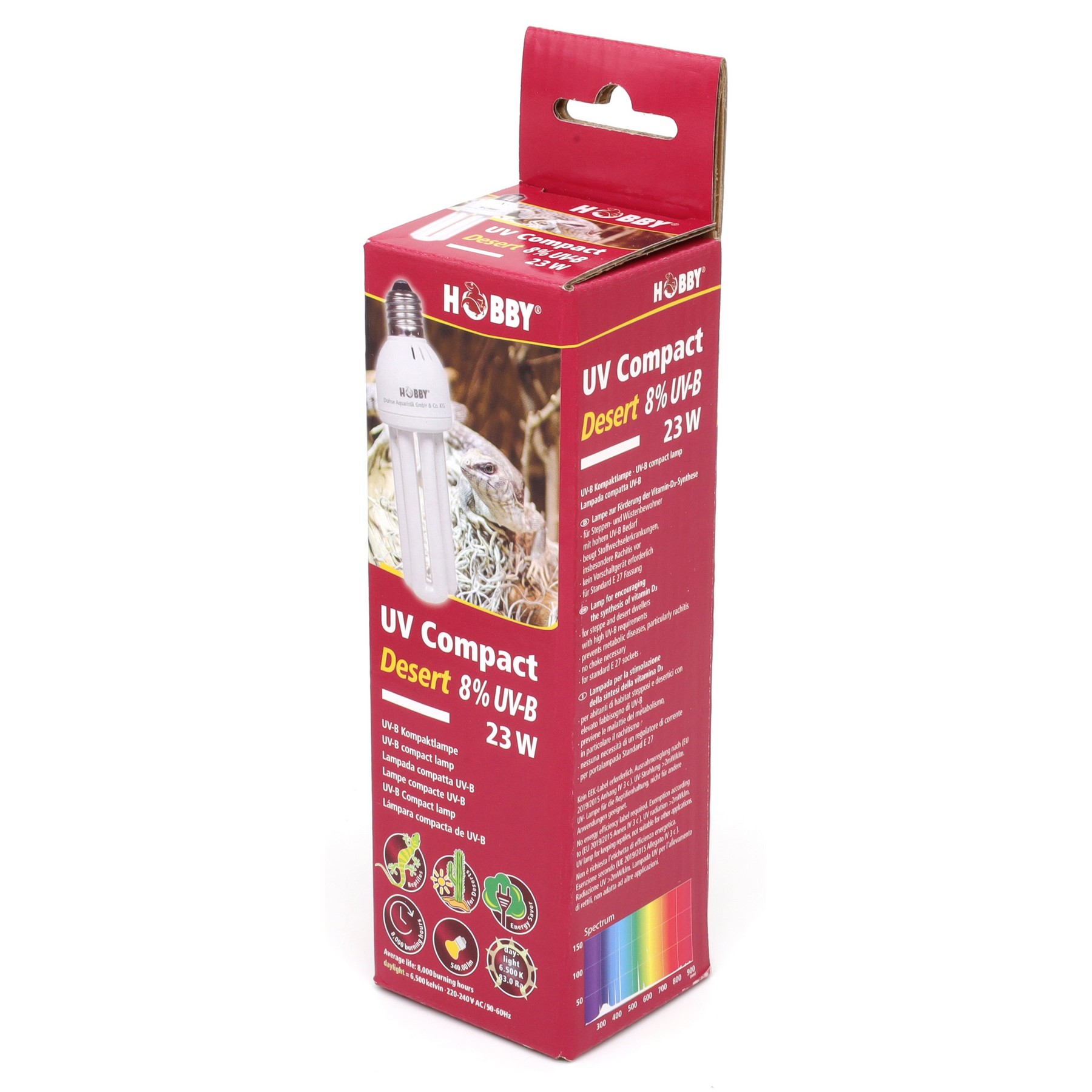 Люмінесцентна лампа Hobby UV Compact Desert 8% UV-B, 23 W (37335)