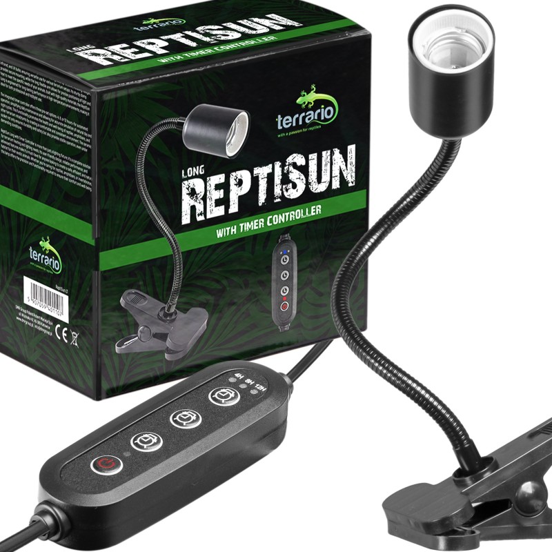 Світильник довгий з затискної ручкою і таймером Terrario Long ReptiSun Time Control 200W