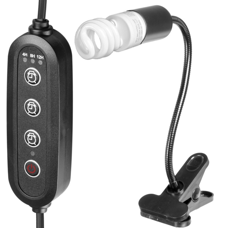 Світильник довгий з затискної ручкою і таймером Terrario Long ReptiSun Time Control 200W