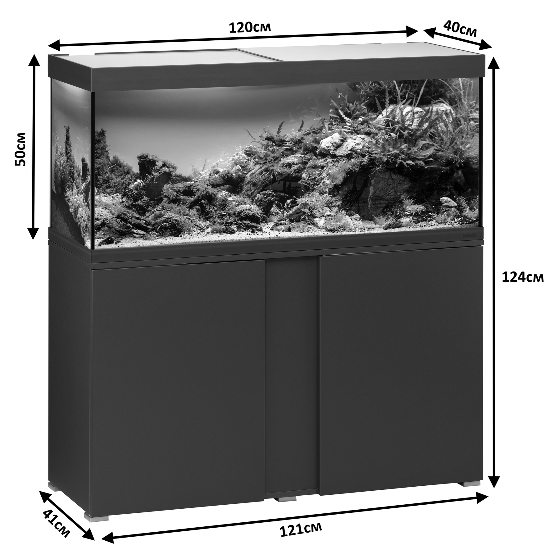 Акваріумний комплект Eheim vivaline LED 240 1x16.3W (LED) oak grey/bronze з тумбою (0613062)
