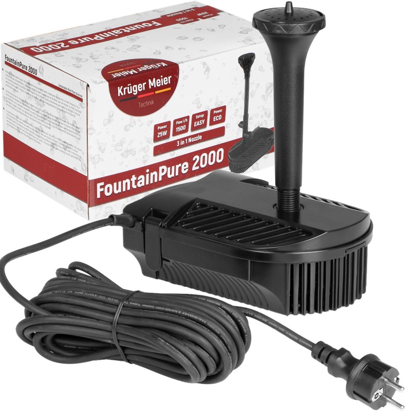 Фонтан-фильтр для пруда Kruger Meier FountainPure 2000 - 3 в 1: насос, фильтр, фонтан (1500 л/ч)