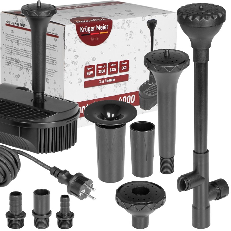 Фонтан-фильтр для пруда Kruger Meier FountainPure 4000 - 3 в 1: насос, фильтр, фонтан (3000 л/ч)