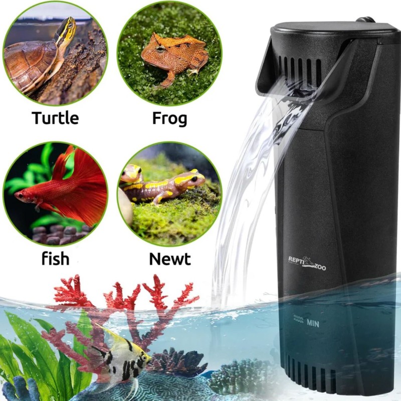 Внутрішній фільтр Repti-Zoo Aquatic Corner Filter (GLB07) для тераріумів із черепахами, рибами та амфібіями (200 л/год, до 38 літрів)