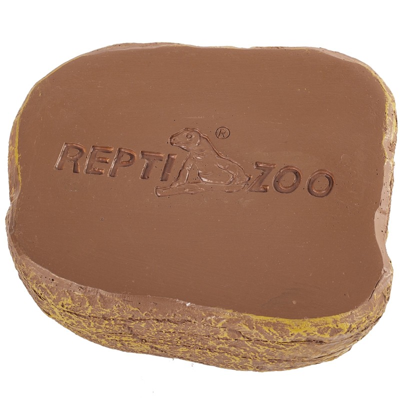 Миска магнітна для живого корму Repti-Zoo Magnetic Food Dish 9×7×4 см (ERB45) з імітацією скелі для тераріумів