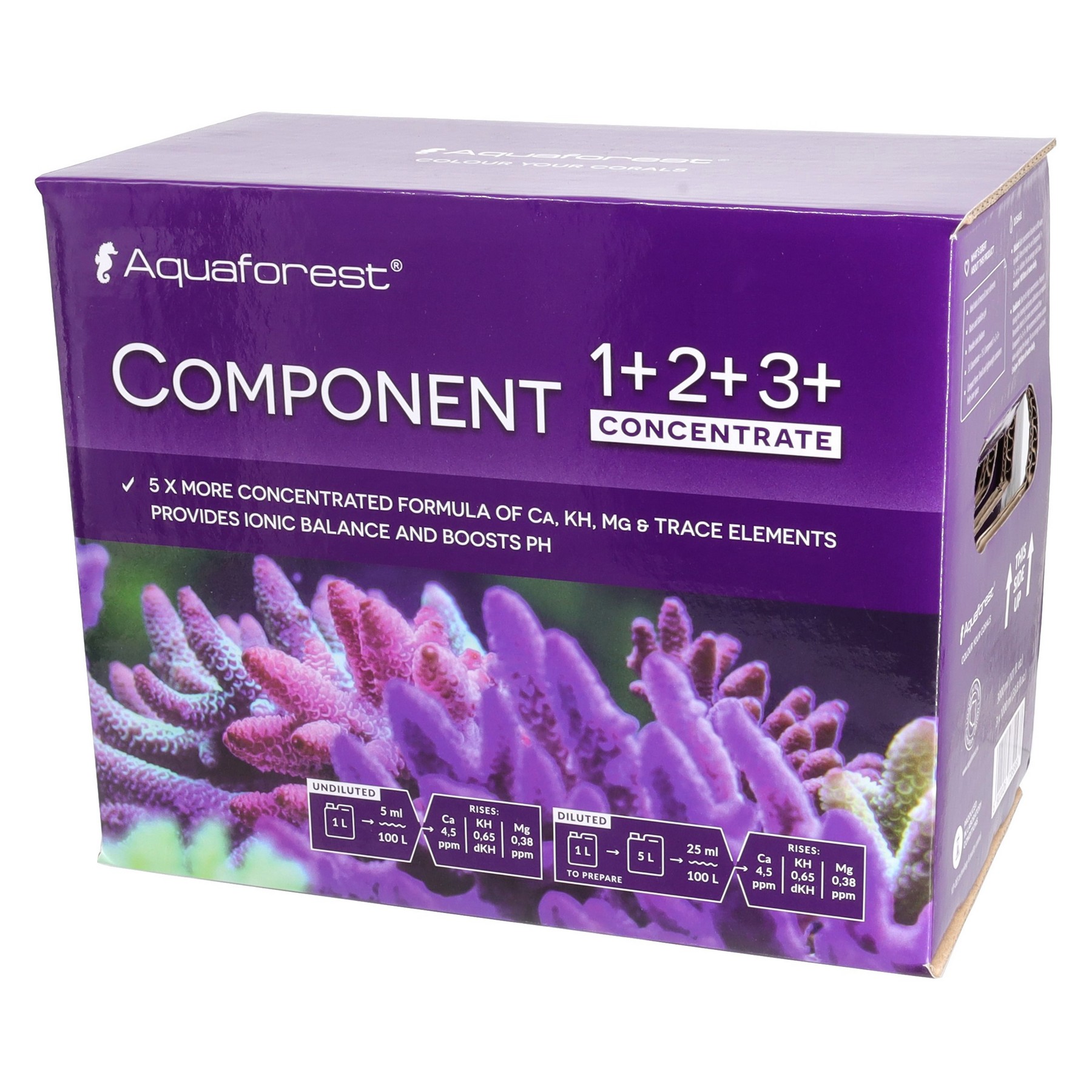 Мікро і макроелементи для морського акваріуму Aquaforest Component Concentrate 1+2+3+, 3x1л - набір для методу Баллінга