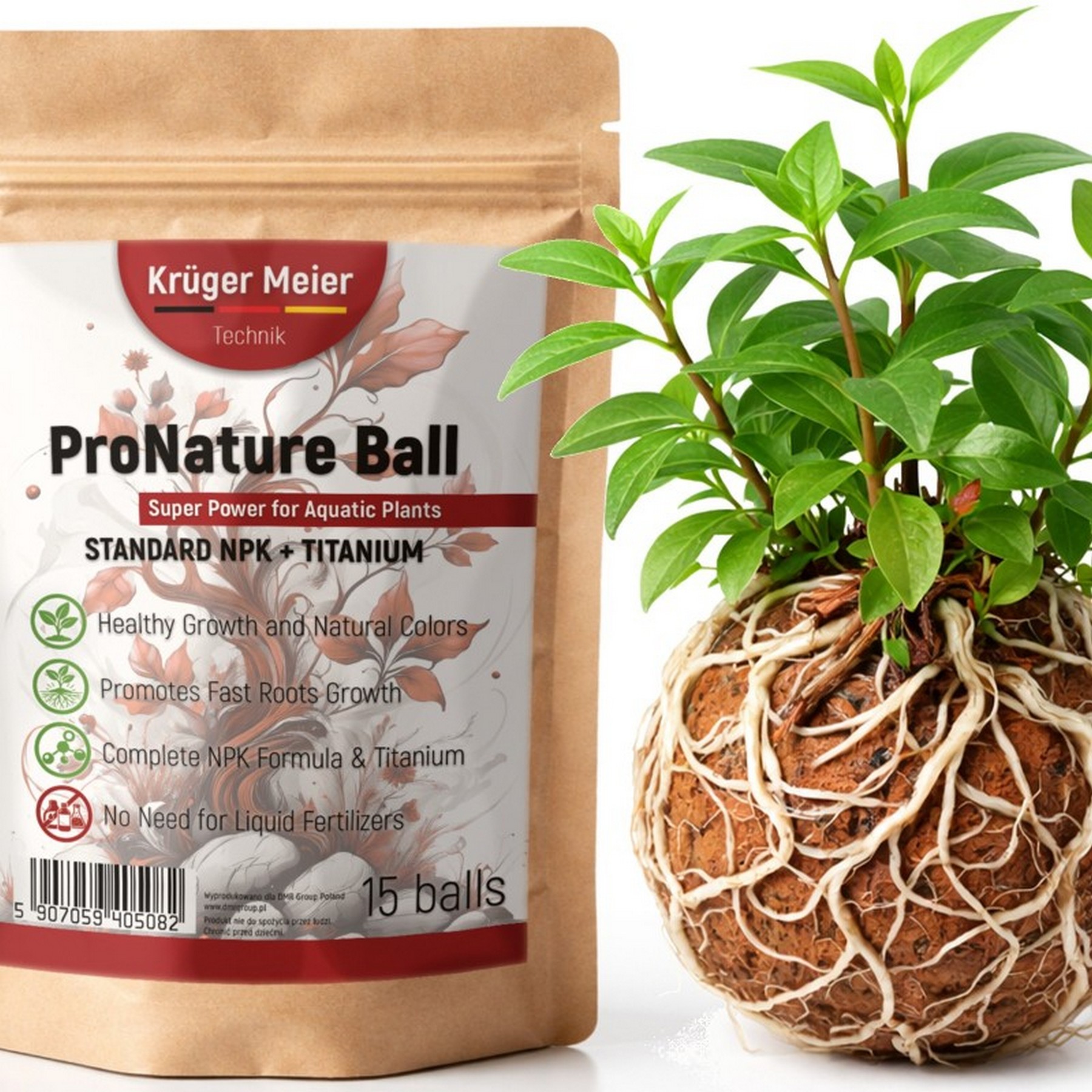 Питательные шарики Kruger Meier ProNature Ball 15 для аквариумных и террариумных растений