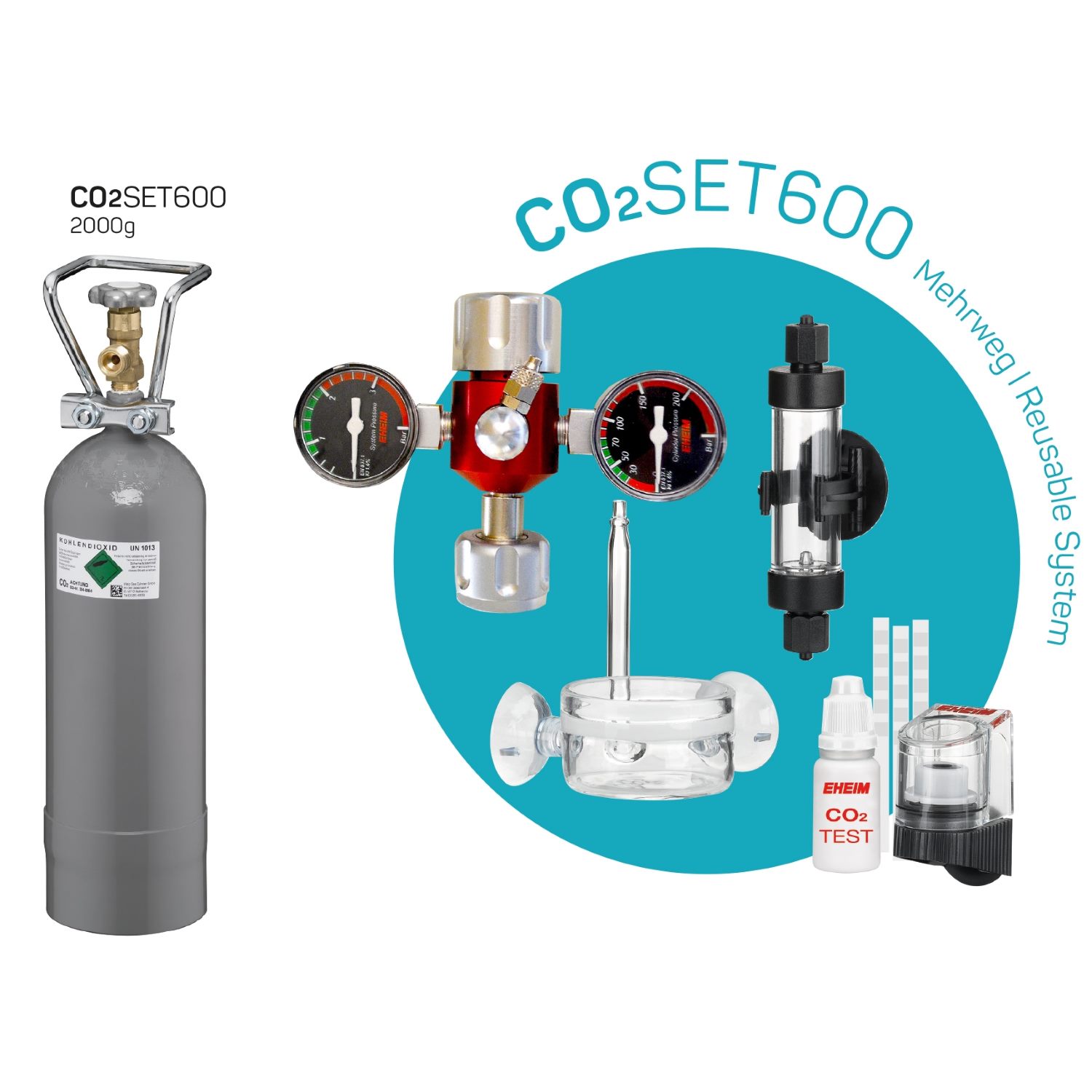 Комплект СО2 Eheim CO2SET600 Complete set 2000г (6063600)