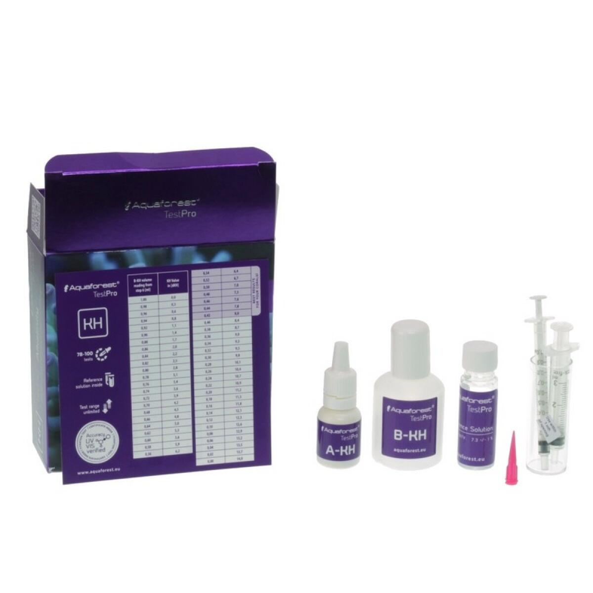 Тест на карбонатну жорсткість (KH) Aquaforest Alkalinity Test Kit, для морських акваріуміві, 78–100 вимірювань