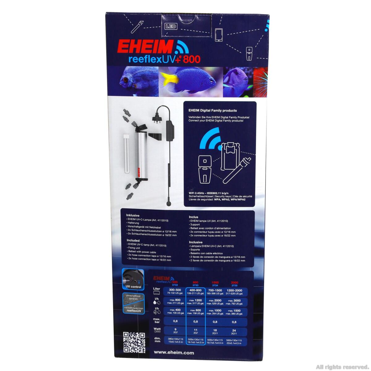 Стерилізатор з Wi-Fi управлінням Eheim reeflexUV+e 800 (3733210)