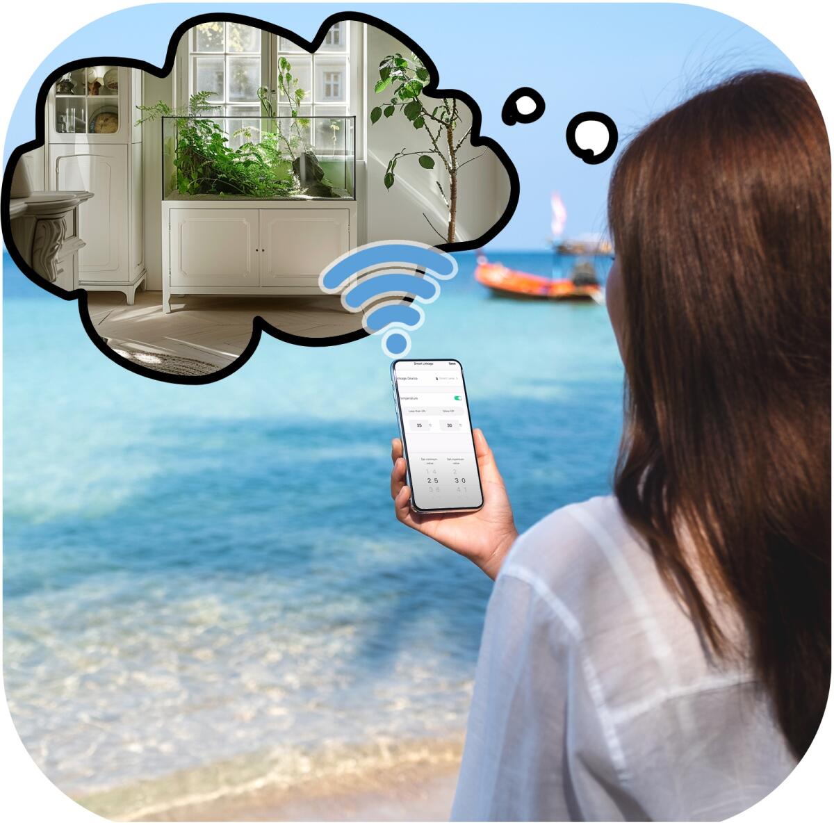 Термогігрометр електронний з Wi-Fi Repti-Zoo Smart Wi-Fi thermo-hygrometer (ZSH105)