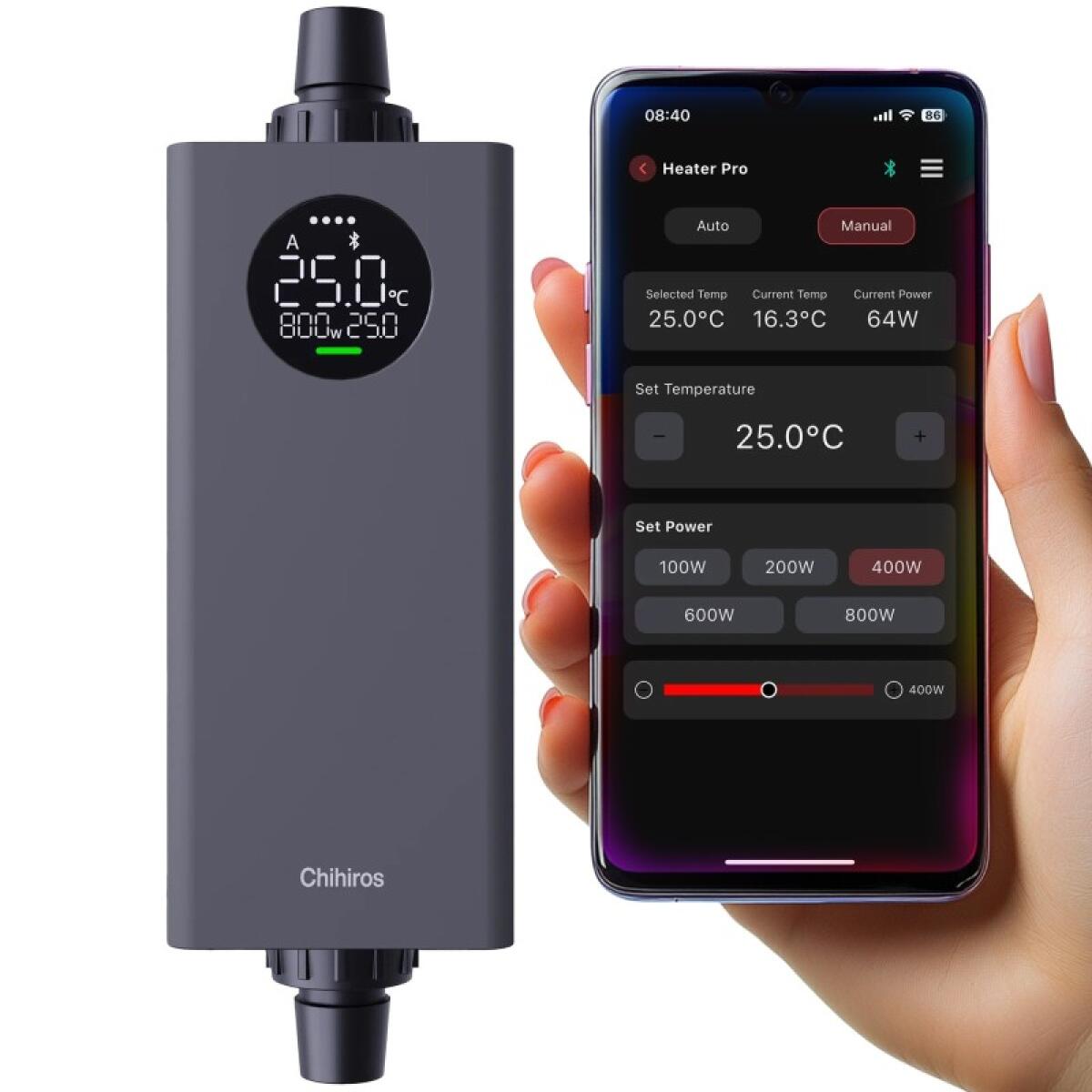 Нагрівач зовнішній Chihiros Heater Pro 12/16мм, 10-1000W з керуванням через додаток
