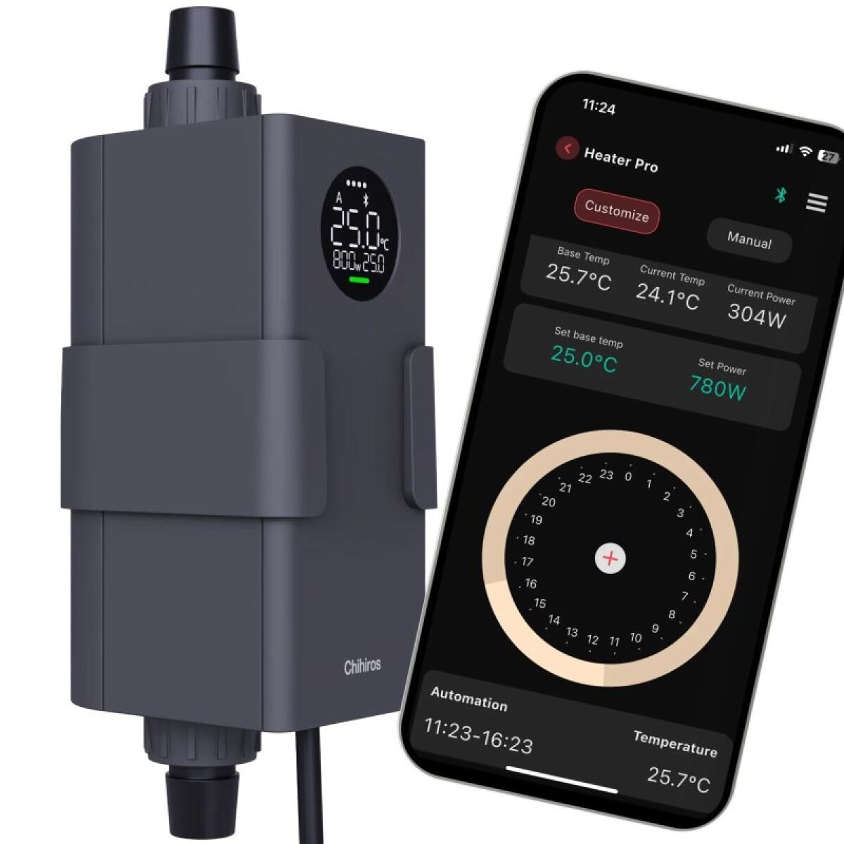 Нагрівач зовнішній Chihiros Heater Pro 12/16мм, 10-1000W з керуванням через додаток