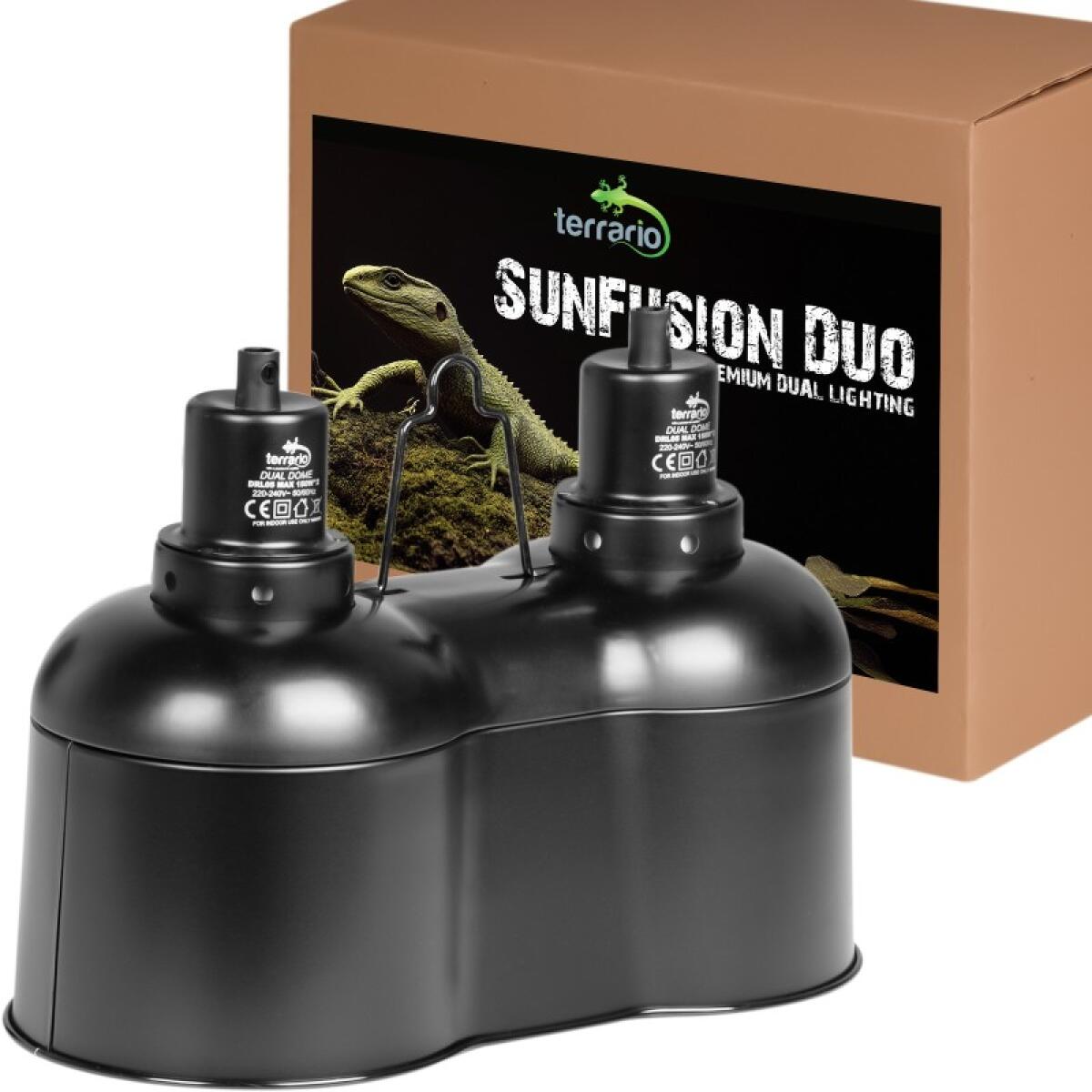 Світильник падвійний Terrario SunFusion Duo з двома керамічними патронами E27, 2 x 150Вт