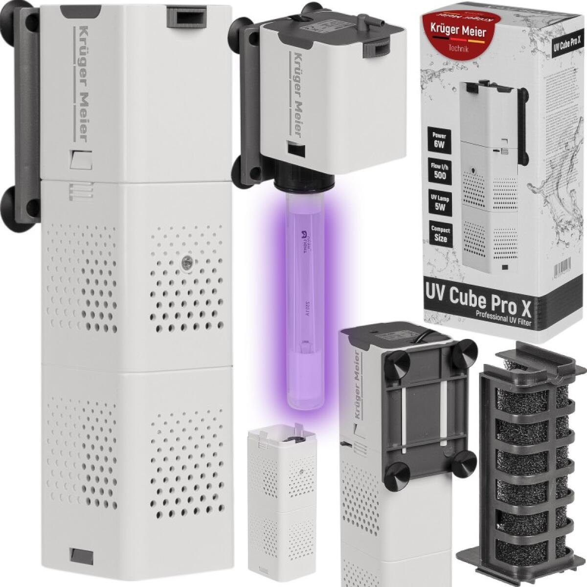 Внутрішній фільтр Kruger Meier UV Cube Pro X з УФ-стерилізацією та аерацією для акваріумів до 250 л.