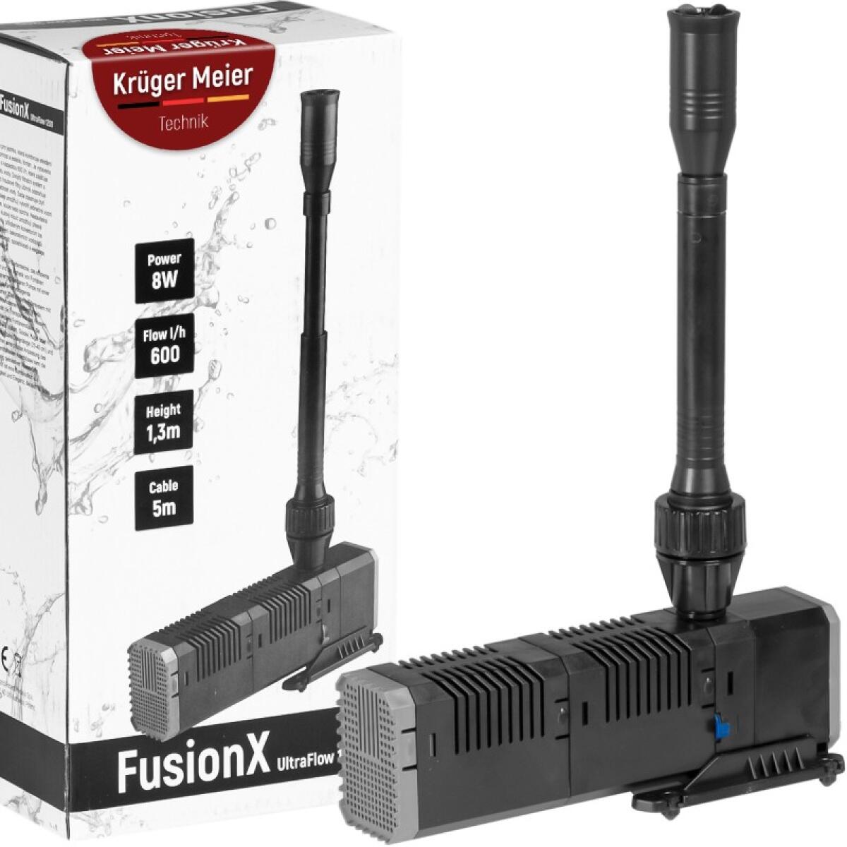 Насос-фонтан з подвійним фільтром Kruger Meier FusionX 1200 для декоративного ставка 3-в-1 (600 л/г)