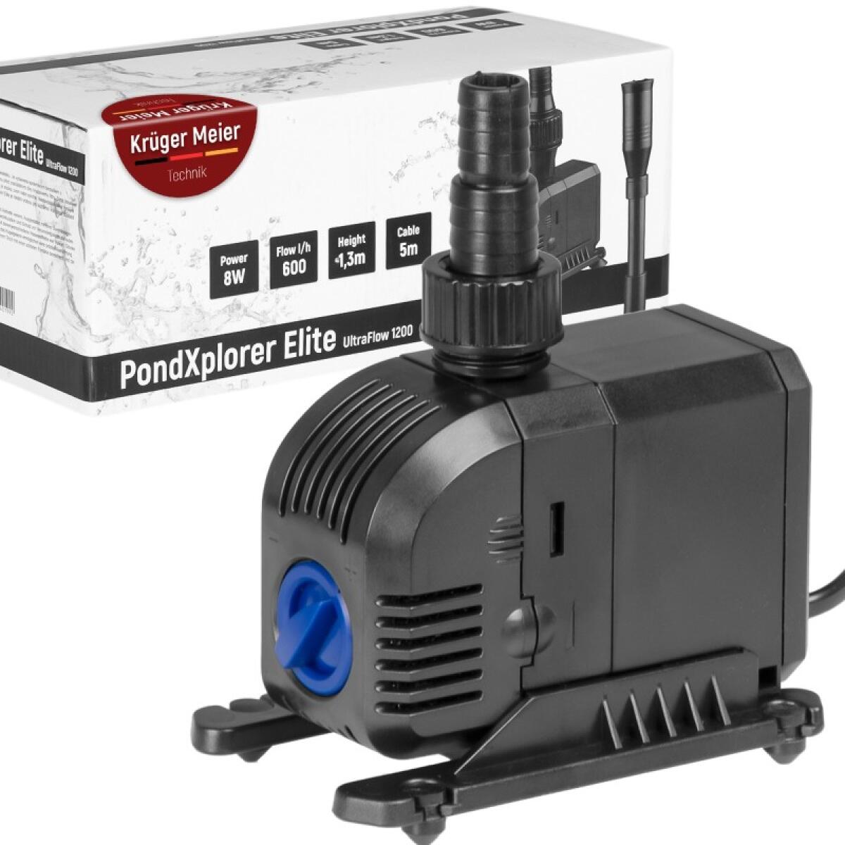 Насос-фонтан з фільтром Kruger Meier PondXplorer Elite 1200 для садового ставка 3-в-1 (600 л/г)