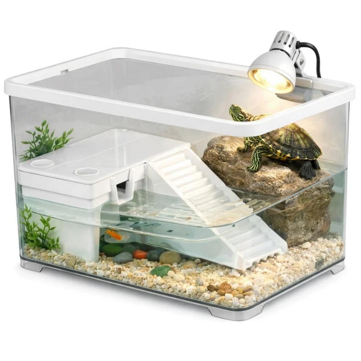 Тераріум-акваріум для черепахи Kruger Meier LagunaVerde Turtle Aquarium 30×18×18 см з островом і фільтром