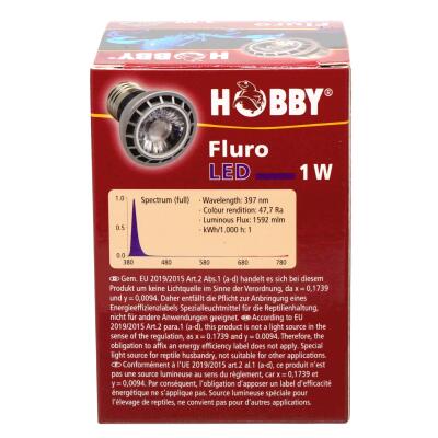 Ультрафіолетова лампа LED для тераріумів Hobby Fluro LED 1 W (37600)