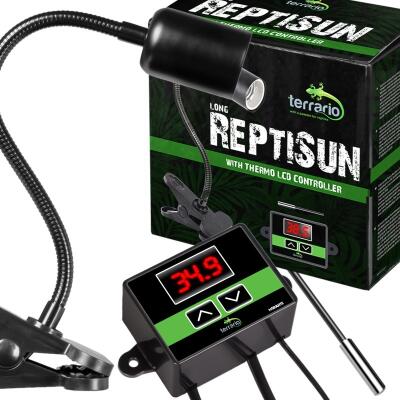 Світильник довгий з затискної ручкою і термостатом Terrario Long ReptiSun Temperature Control 200W
