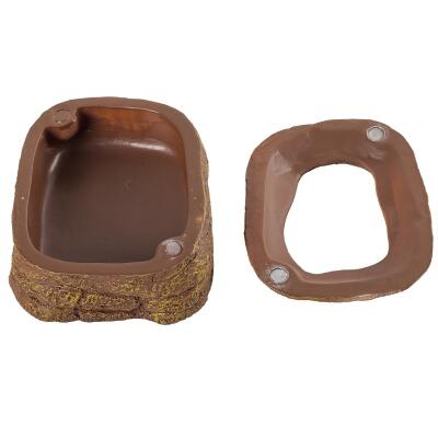 Миска магнітна для живого корму Repti-Zoo Magnetic Food Dish 9×7×4 см (ERB45) з імітацією скелі для тераріумів