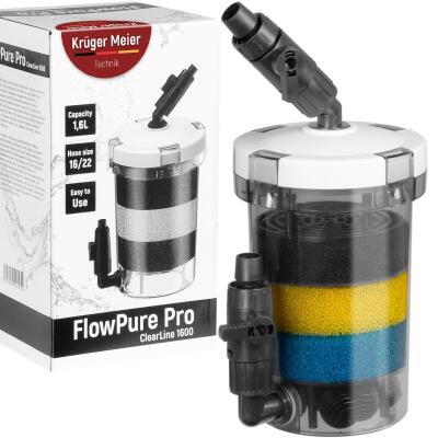Зовнішній префільтр для акваріума Kruger Meier FlowPure Pro 1600 (16/22 мм) — 1.6 л